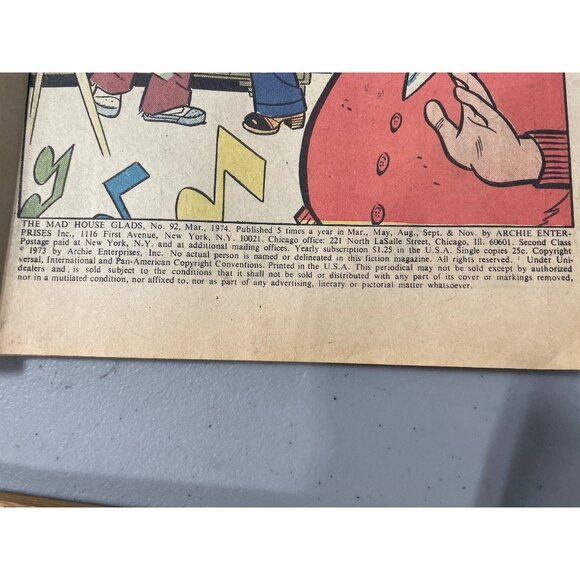 Archie Series The Mad House Glads Giant #92 Mar 1974 Comics Humor Bagged Boarded - Picture 5 of 6